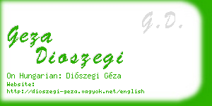 geza dioszegi business card